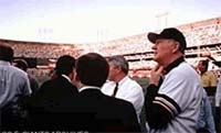 Roger Craig at Candlestick Park after 1989 Earthquake
